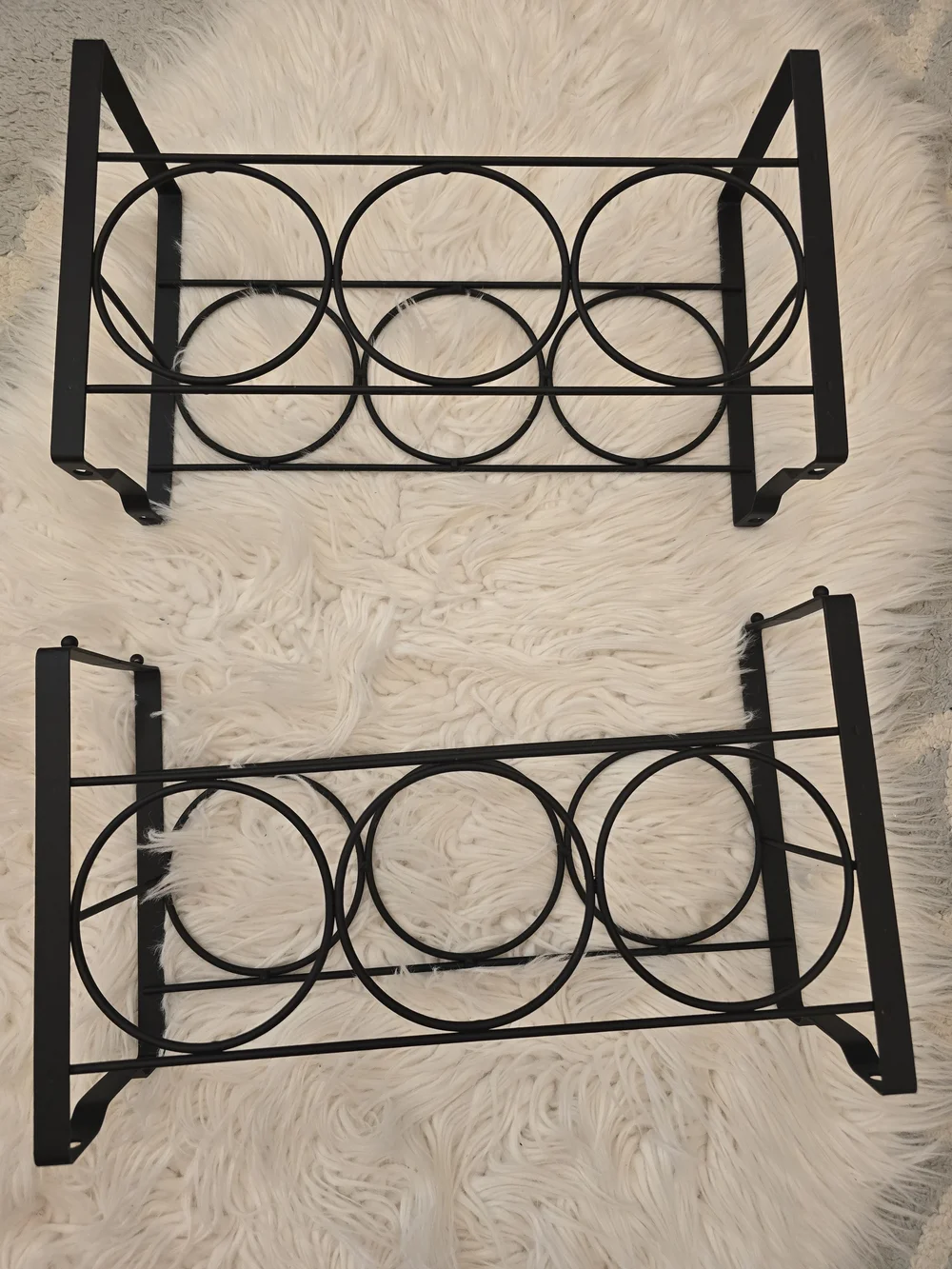 Stackable Black Metal Wine Rack - Modern Circular Design
